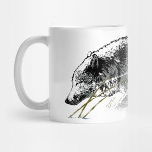 The timber wolf in the winter wind Mug